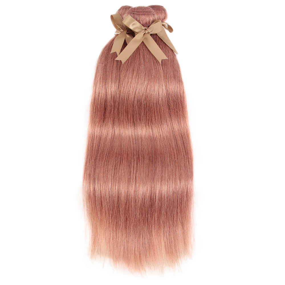 soft pink straight human hair bundles 3 bundles