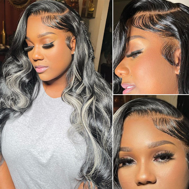 hd lace wigs human hair mix color platinum blonde wig for natural look