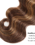 no split end brown highlight body wave human hair bundles