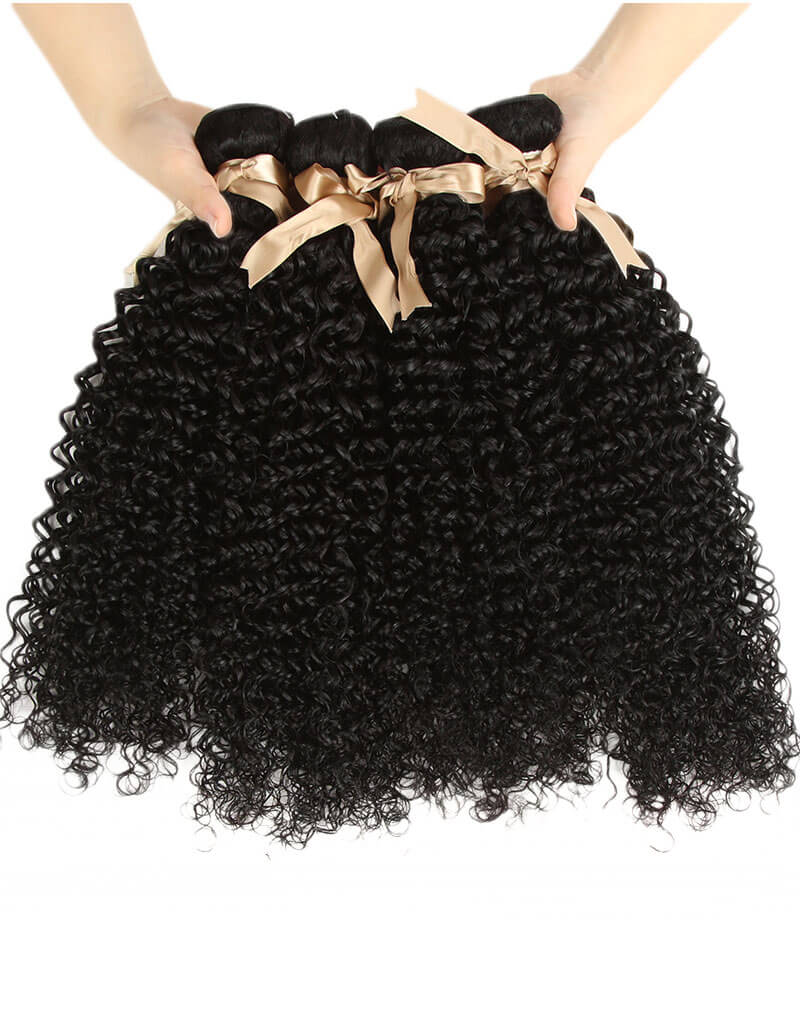 tangle free jerry curly human hair bundles 4pcs