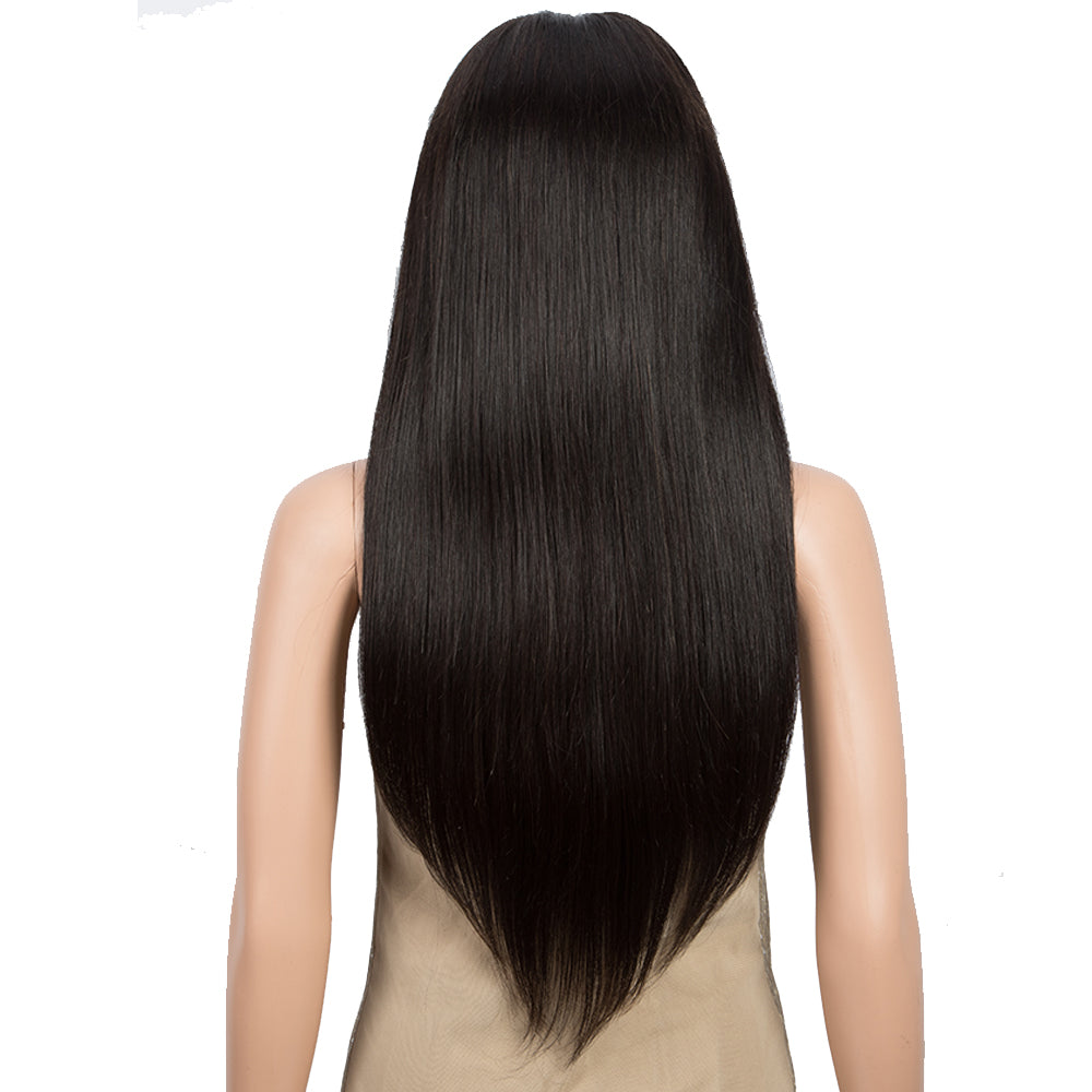 qvr virgin human hair wigs for black women, straight texture