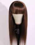 qvr glueless human hair wigs with fringe, natural and classy look