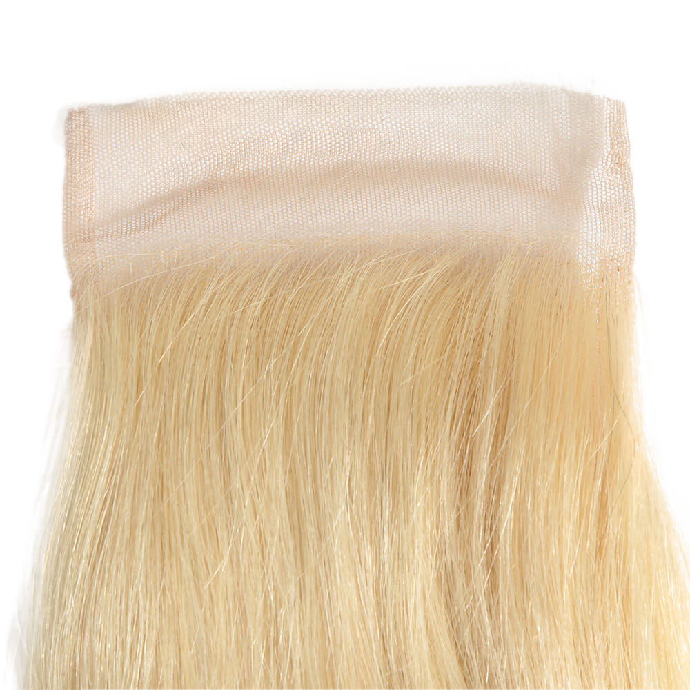 pre plucked body wave 613 blonde virgin human hair with 4x4 lace closure