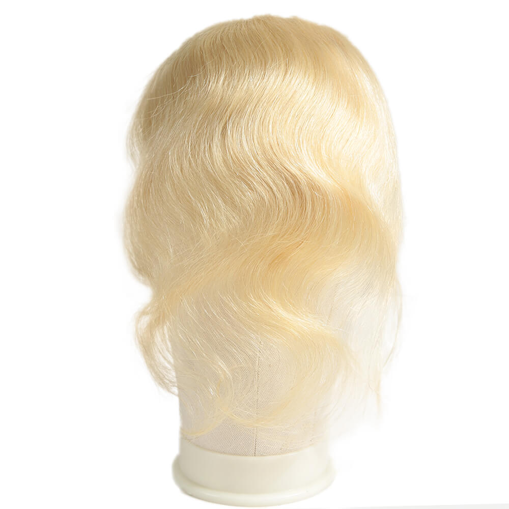 high quality body wave 613 blonde virgin human hair with 4x4 lace closure