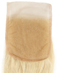 hand tied silky straight 613 blonde human hair with 4x4 lace closure
