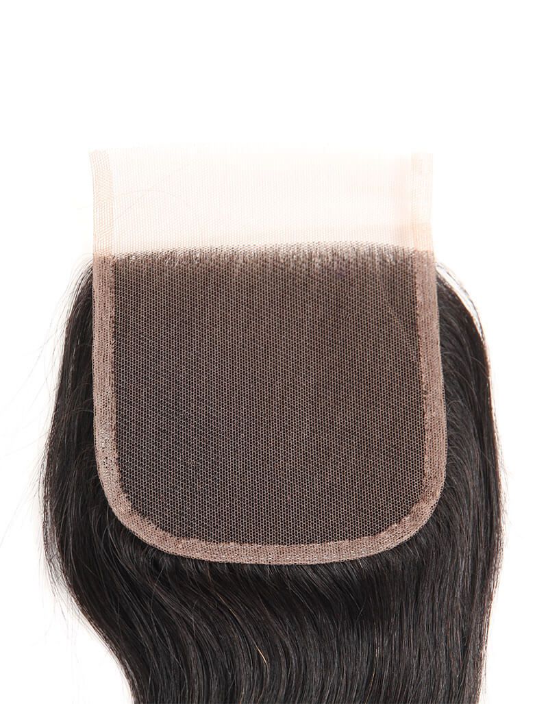 natural black body wave human hair with 4x4 lace closure