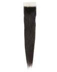 qvr silky straight natural black virgin human hair with 4x4 lace closure