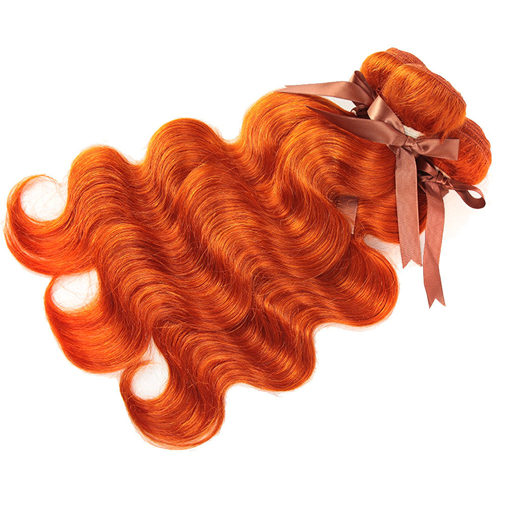 ginger orange body wave human hair bundles