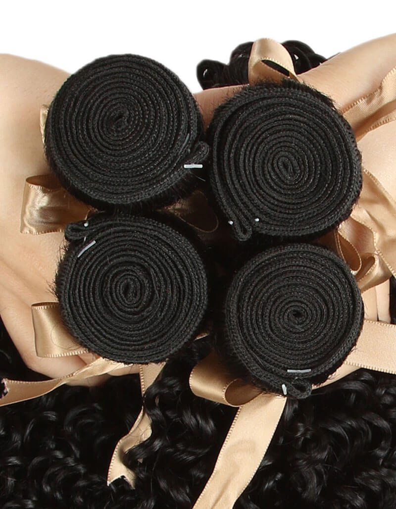 machine weft jerry curly natural black human hair bundles