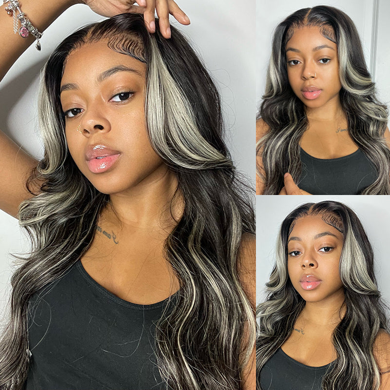 qvr hd lace wigs human hair for black women platinum blonde highlights