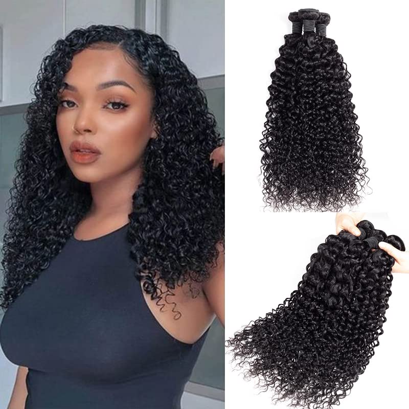 qvr bohemian curly natural black human hair bundles
