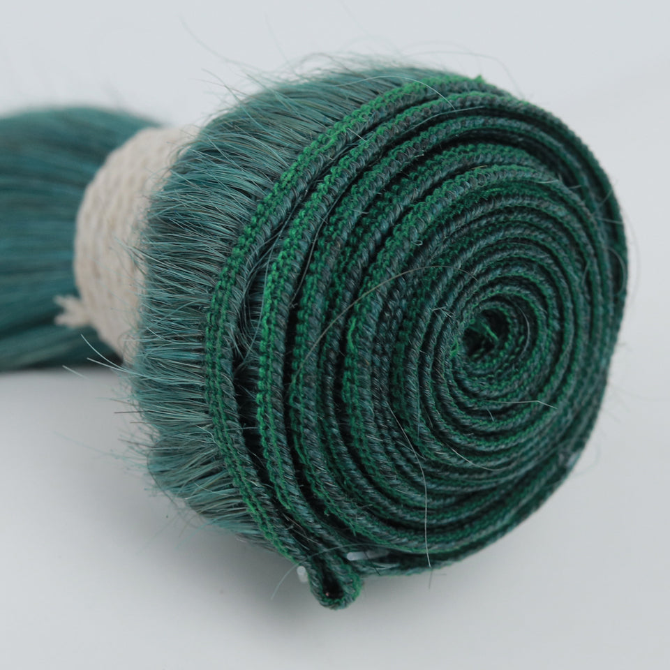 machine weft jade green straight human hair bundles