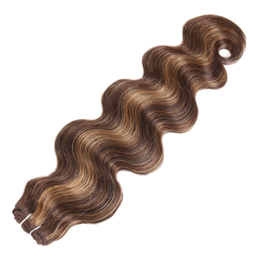 brown blonde piano highlight body wave raw hair bundles
