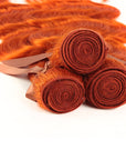 machine weft ginger orange body wave human hair bundles