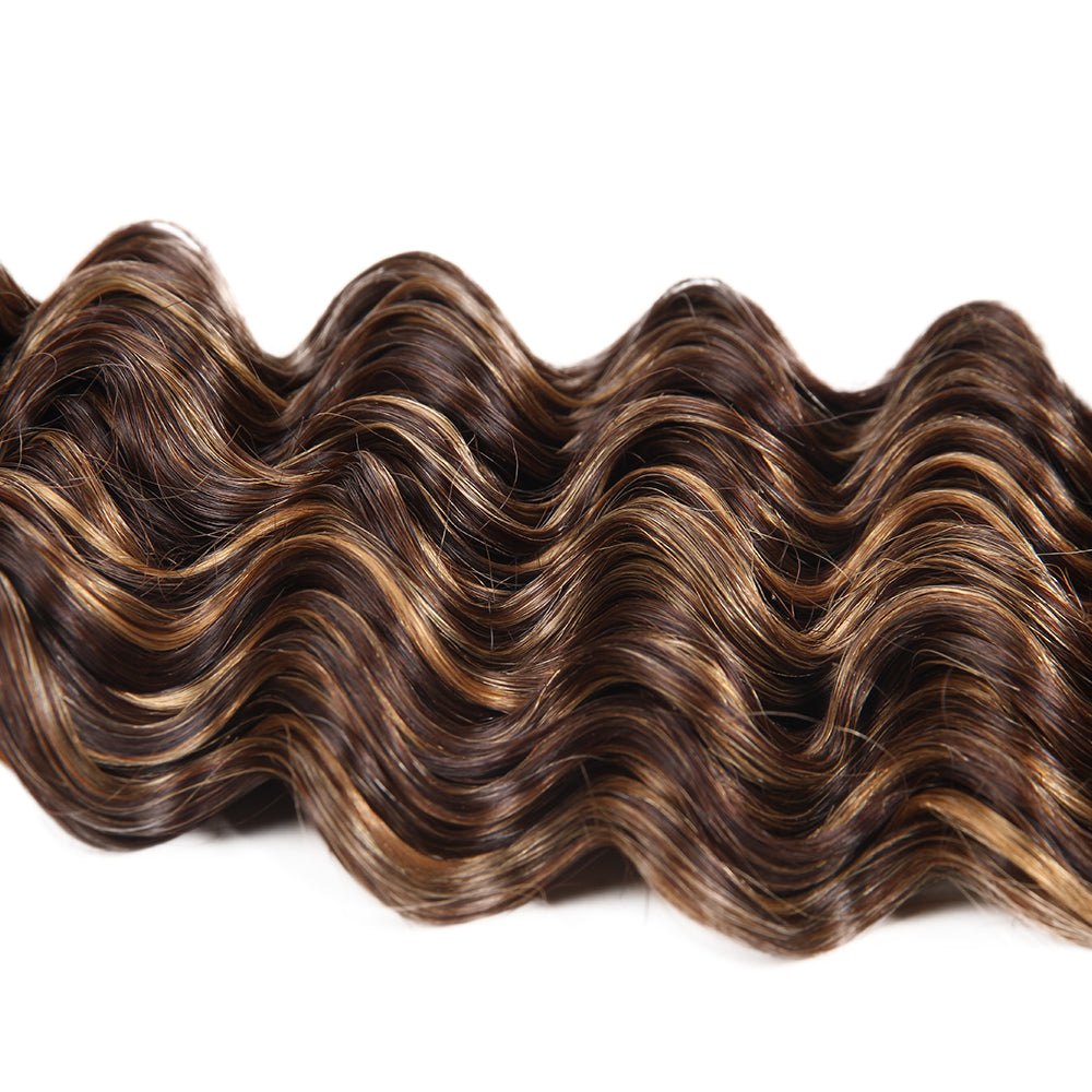 high quality brown piano highlight deep wave human hair bundles
