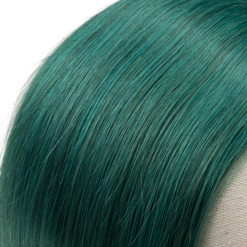 high quality jade green straight human hair bundles