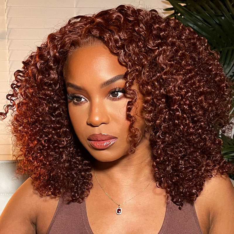 glueless wigs 13x4 lace frontal with natural reddish brown hue
