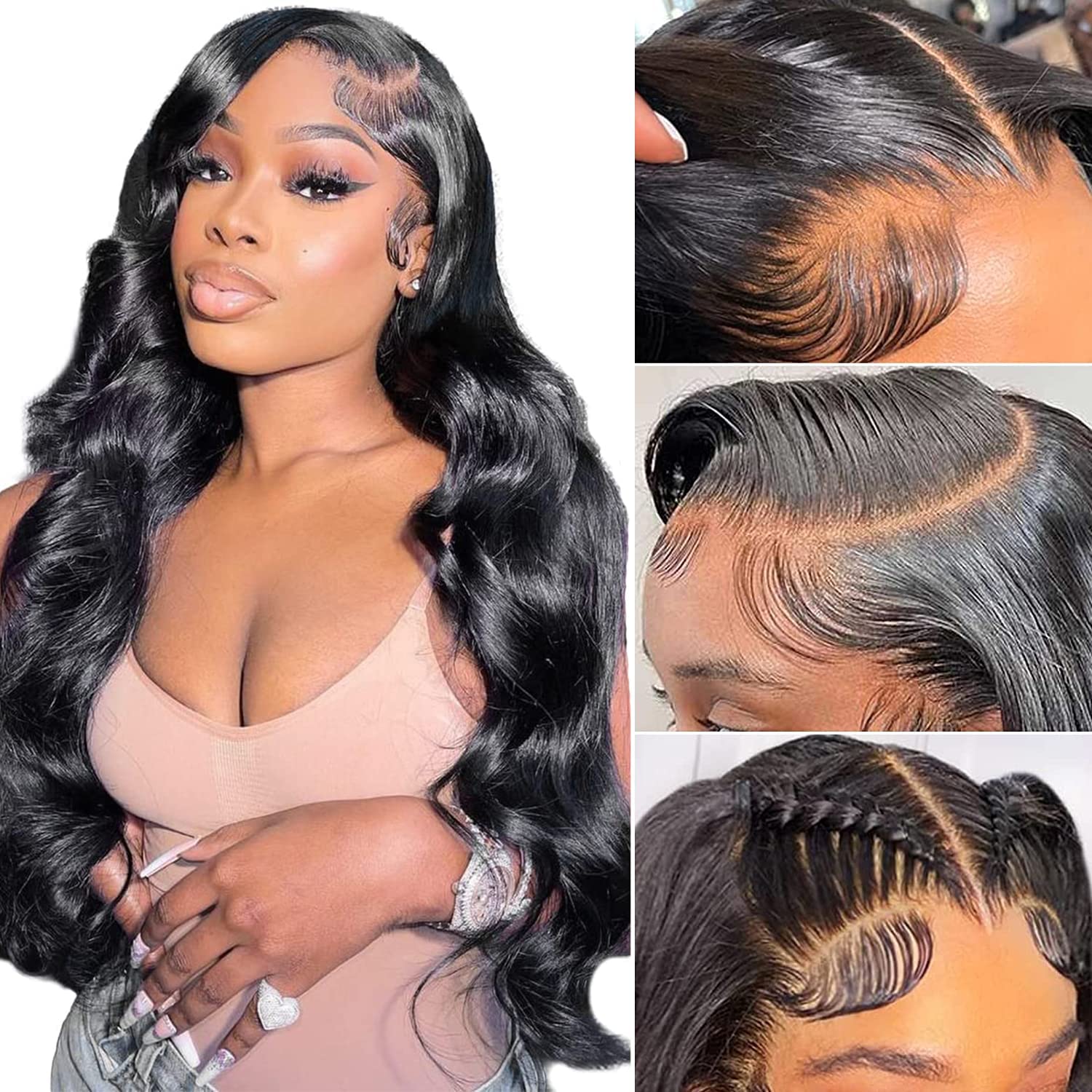 hd lace wigs human hair body wave with 5x5 lace closure for easy wear