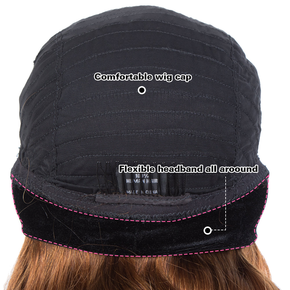 natural color glueless human hair headband wig