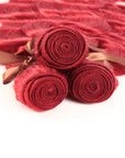 machine weft red color wavy human hair bundles