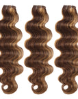brown highlight body wave human hair 3 bundles