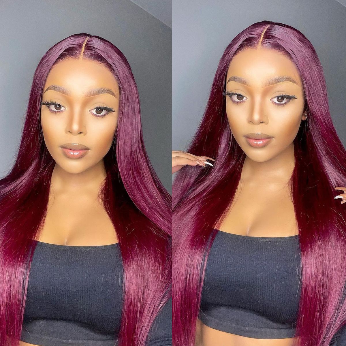 qvr wigs burgundy 13x4x1 lace wig with 180% density