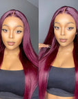 qvr wigs burgundy 13x4x1 lace wig with 180% density
