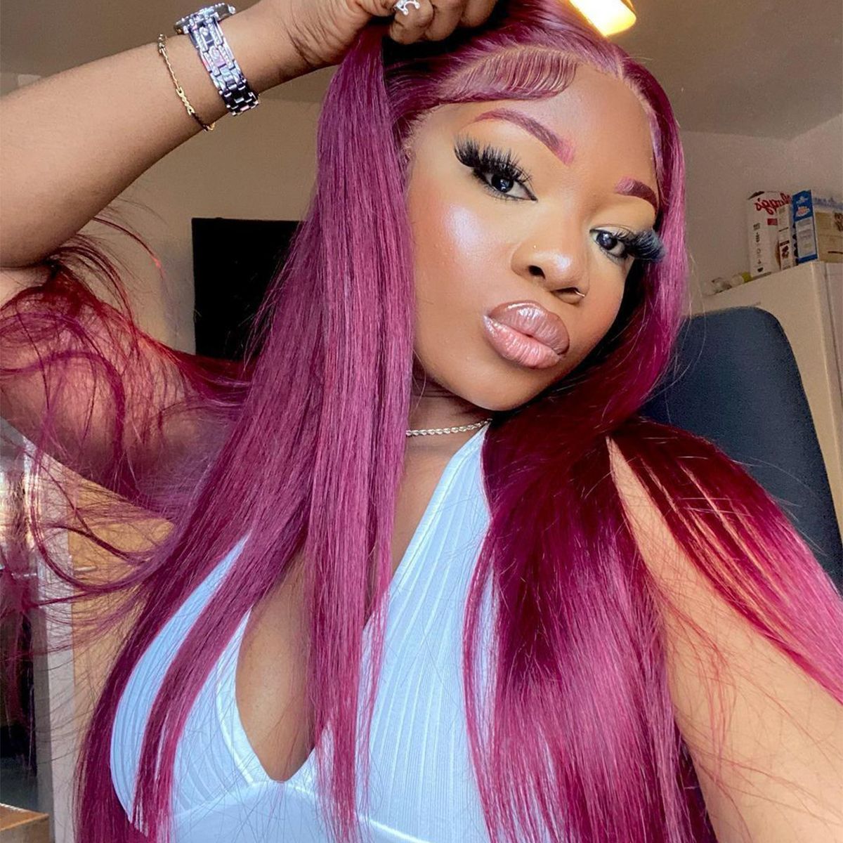 burgundy t lace wig for black women seeking vibrant style