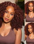 qvr glueless wigs auburn brown kinky curly for a bold, textured look