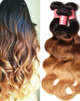 qvr Ombre Color 1b/4/27 Body Wave 3 Bundles Virgin Human Hair