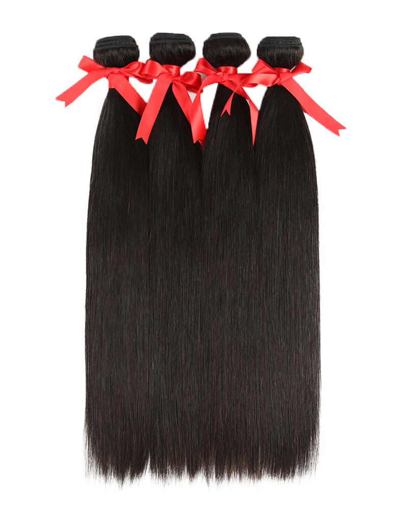 qvr natural black stiraght brazilian human hair bundles