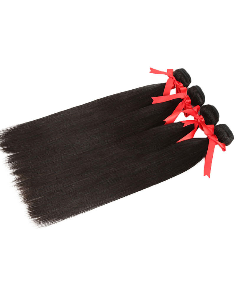 natural black stiraght brazilian human hair 4 bundles