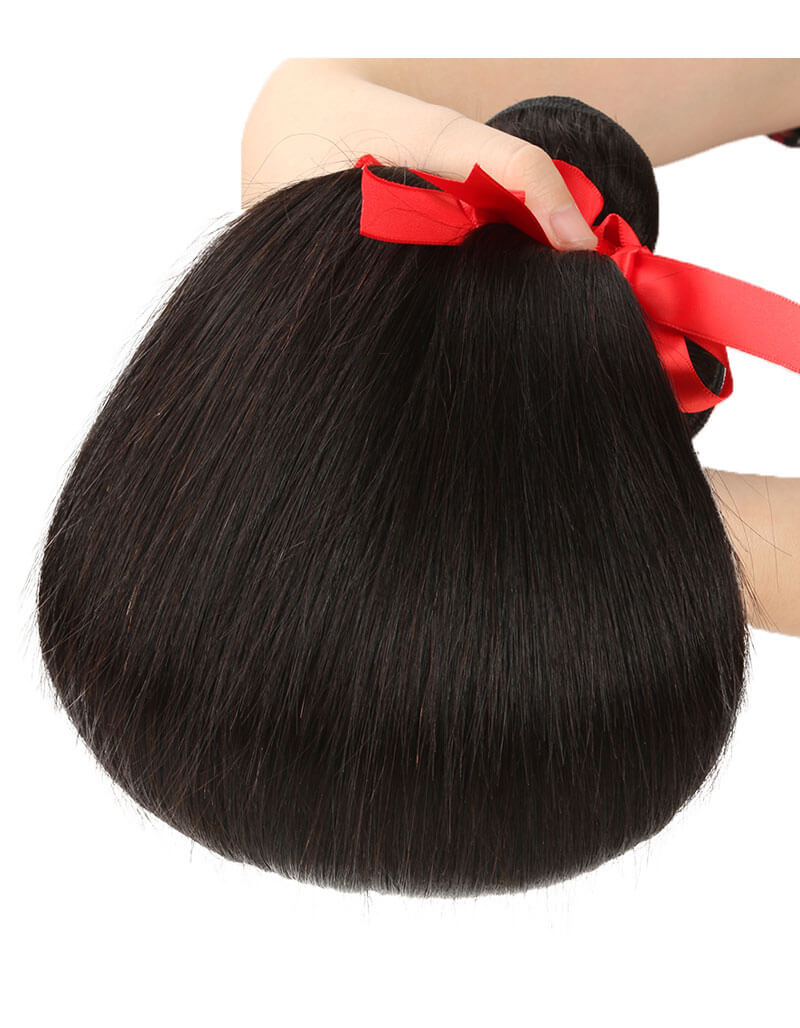 machine weft natural black stiraght brazilian human hair bundles