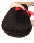 machine weft natural black stiraght brazilian human hair bundles