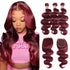qvr burgundy human hair bundles with closure