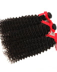 curly natural black virgin human hair 3 bundles