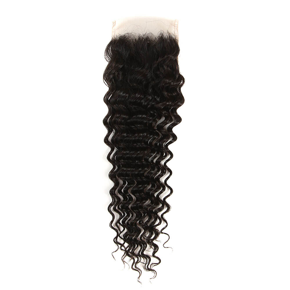 curly 4x4 lace closure natural black virgin hair