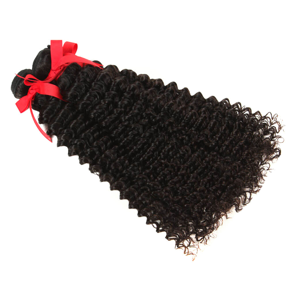 curly natural black virgin human hair 1 bundle