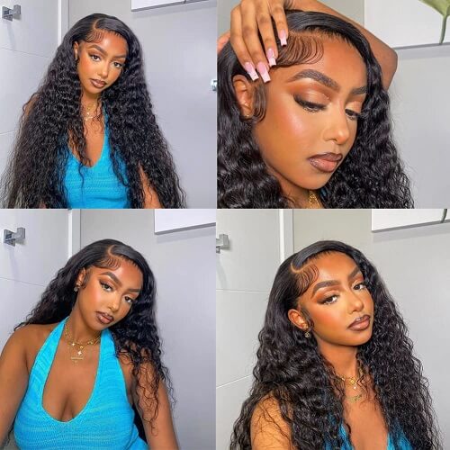 qvr hd lace wigs deep wave full lace frontal wig for natural style