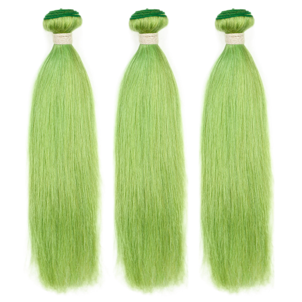 qvr biscay green straight human hair bundles