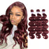 qvr burgundy 99j brazilian hair body wave human hair bundles