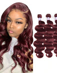 qvr burgundy 99j brazilian hair body wave human hair bundles
