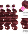 machine weft burgundy 99j brazilian hair body wave human hair bundles