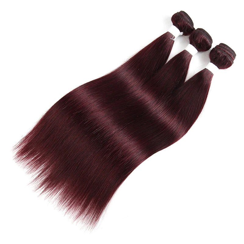 99j red wine silk straight human hair bundles