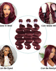 glossy look burgundy 99j brazilian hair body wave human hair bundles
