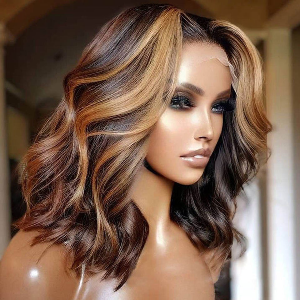 soft layered bob wigs 13x4 lace frontal human hair