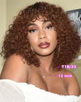 stylish burgundy ombre bob wigs, water wave short pixie cut human hair bob wigs for black women