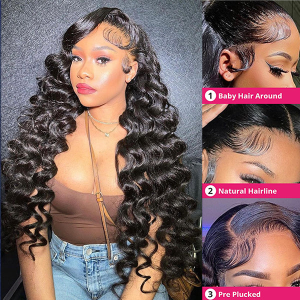 hd lace wigs 13x6 lace front wig human hair loose deep wave black women