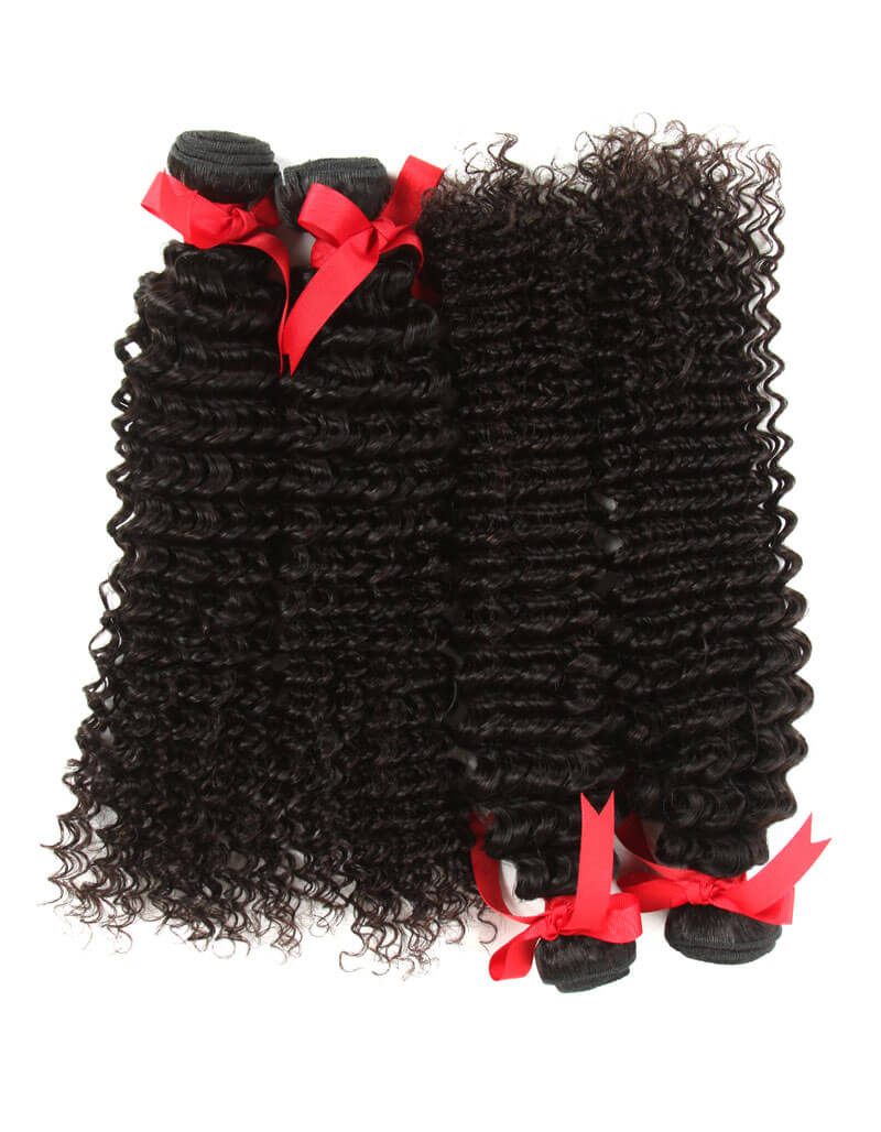 qvr natural black malaysian hair deep curly human hair bundles