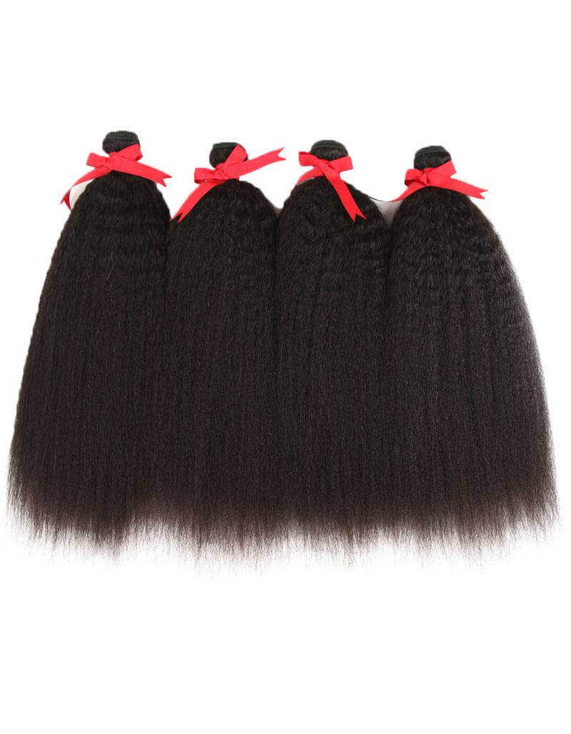 qvr monogolian kinky straight natural black human hair bundles